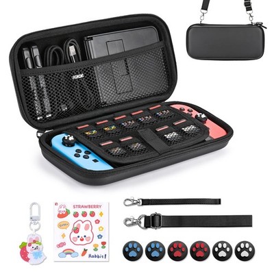 Younik Switch Case for NS Switch and Switch OLED, 11 in 1 Black Switch Access...