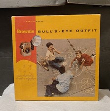 Vintage Kodak Brownie Bull's-Eye Outfit Box Camera Kit W/Flash