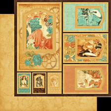 RETIRED Graphic45 STEAMPUNK DEBUTANTE DIE-CUT CARDSTOCK FRAMES scrapbooking
