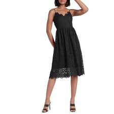 Black Lace Midi Dress All Over Floral Express XS NWT