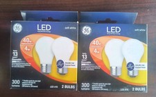 Lot of 2 GE LED Soft White Ceiling Fan Bulbs A15 40w/4w 2pk 4 bulbs total 