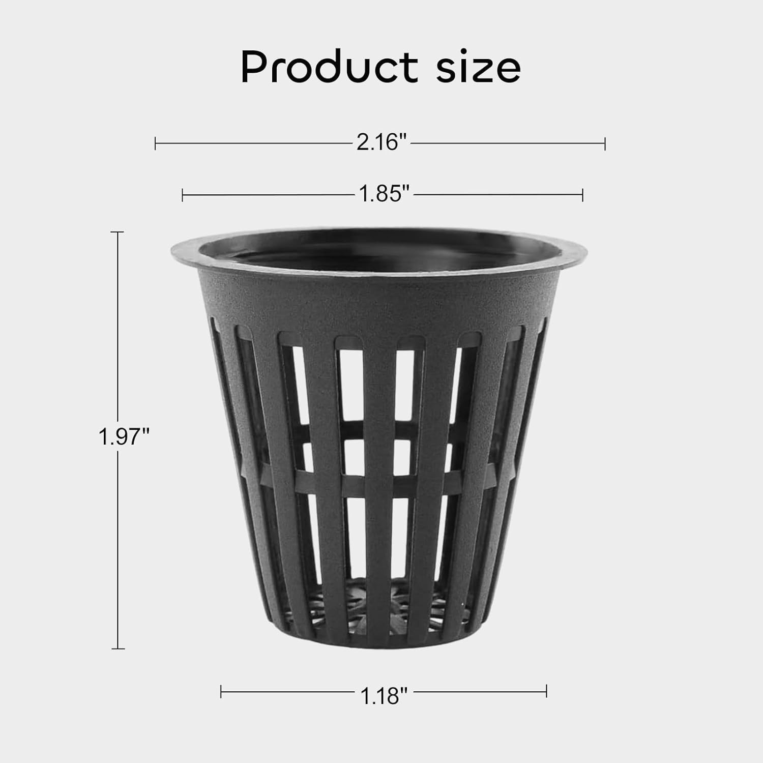 GROWNEER Net Pot for Hydroponics 100 Pcs 2 Inch Garden 2 Inches, Black 