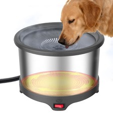 6.5L Heated Dog Bowl, Stainless Steel Hot Water Bowl for Outside  Large Capa...
