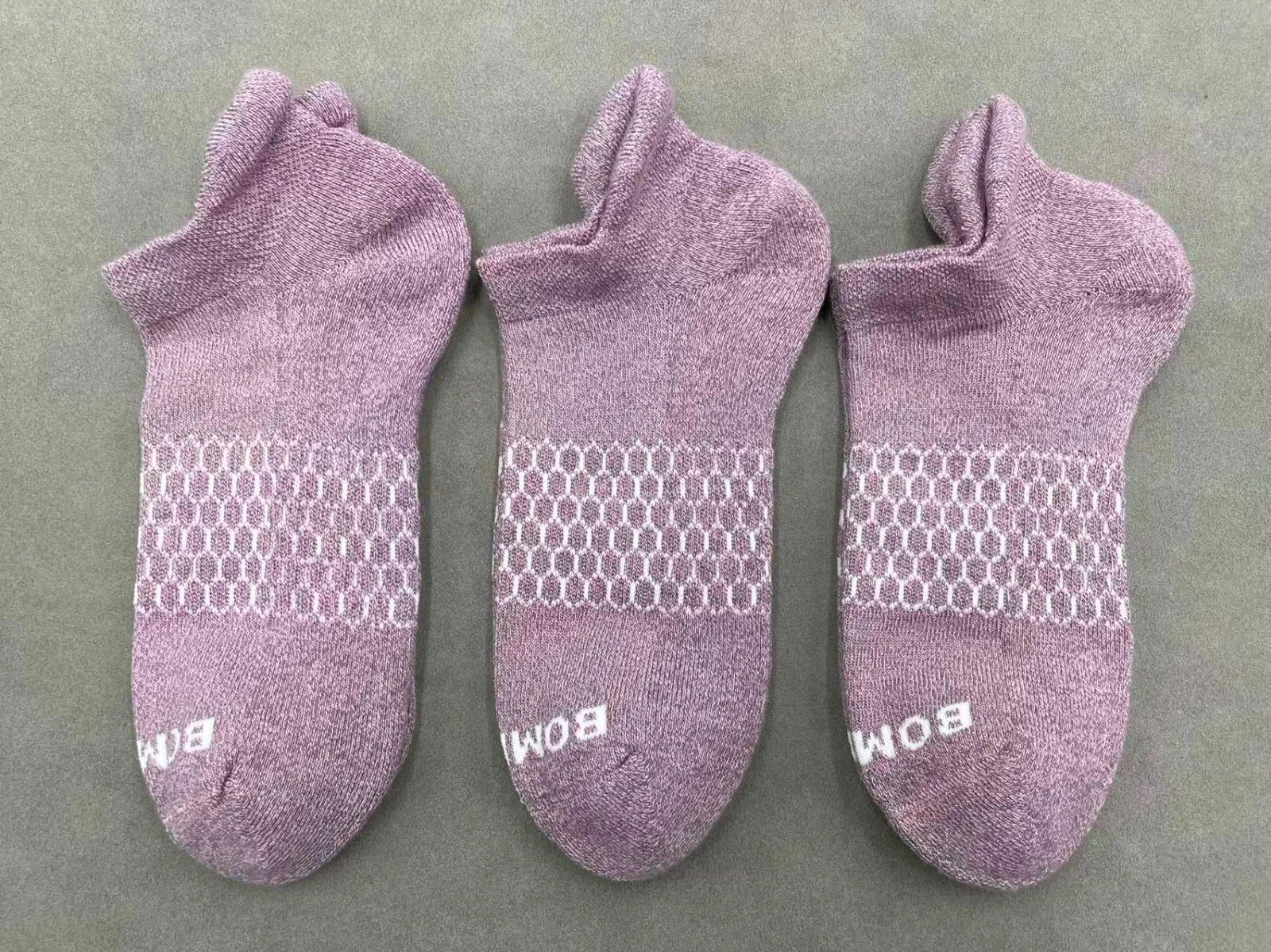 3 pairs Bombas Women's Solid Ankle socks Size MEDIUM 8-10.5 Grey
