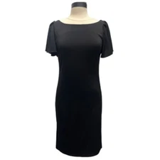 Glamour Little Black Midi Dress Size 10 90s Versatile Minimalist Chic Mod Fem