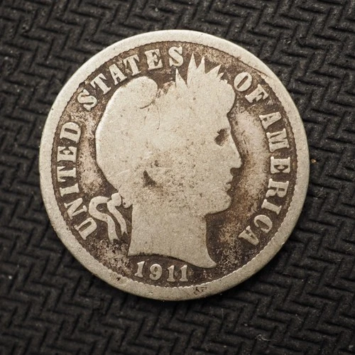 1911 **S** BARBER SILVER  DIME **NICE COIN!** FREE SHIPPING! C1181