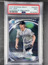Veen, Zac - 2020 Bowman Draft Chrome - Glimpses Of Greatness - PSA 9