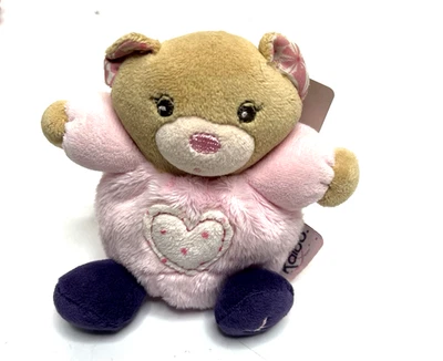 Kaloo Mini Chubby Bear Baby Plush Lovey Pink Purple Soft Stuffed Animal Toy 5" - Image 1 of 4