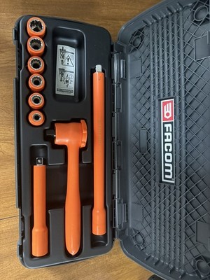 Facom Tools 9pc 1000v Insulated Metric Socket Set 3/8  Drive 12pt J.400A VSE NEW