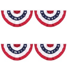American Pleated Fan Flag,3 X1.5 Ft USA Patriotic Flag Bunting Half Fan Banne...