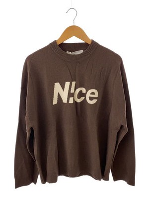 nice Knit Sweater (Thick), Large, Wool, Brown, Solid Color, nc-kt02