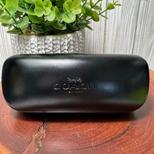 Coach New York Black Hard Shell Eyeglass Sunglasses Case Embossed Logo