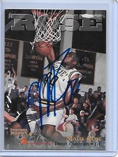 MALIK ROSE Basketball Card IP auto NBA rookie 1996 Scoreboard Drexel. rookie card picture