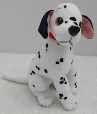 101 Dalmatians Dog Stuffed Animal White Black Plush Red Collar Toy Collectibles