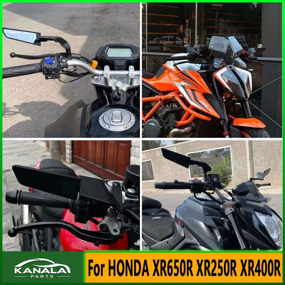 For HONDA XR650R XR250R XR400R Motorcycle CNC Mirror Wind Wing side Rearview - Image 3 of 4