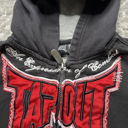 Tapout Hoodie YOUTH XL 18/20 Black MMA Full Zip Hoodie Sweatshirt Jacket Y2K - Picture 3 of 9