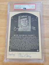 Max Carey Signed Auto Artvue Type 2 Postcard Plaque PSA/DNA