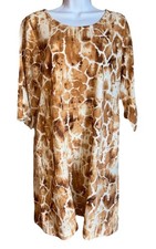Soft Surroundings Shift Dress Giraffe Print Lagenlook Size Petite Small PS New
