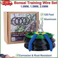 Bonsai Training Wire Set of 4, Total 128 Ft (32 Feet Each Size) 3 Size, Aluminum