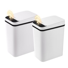 2 PCS 2.6 Gallon Automatic Smart Touchless Motion Sensor Trash Can With Lid