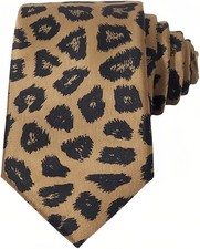 Mealah Classic Leopard Necktie for Men - Fashion Cheetah 58.3 2.8,