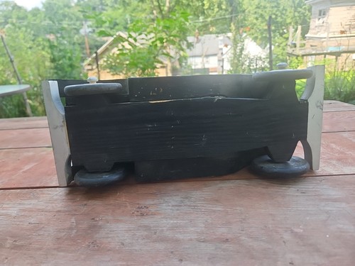 Rare Vintage Wooden Antique Large Car Amish Handmade Hand Carved Hand Painted - Picture 8 of 8