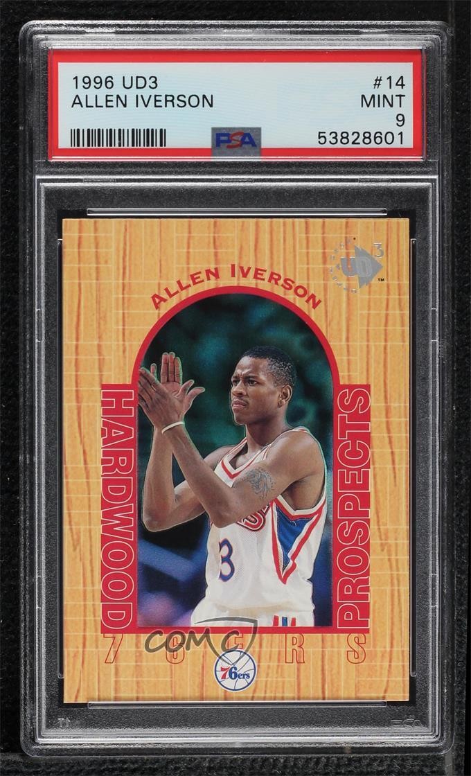 1996-97 Upper Deck UD3 Hardwood Prospects Allen Iverson #14 PSA 9 MINT HOF 0z5u