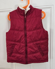 GYMBOREE red faux fur collar puffer zip up vest size 7/8