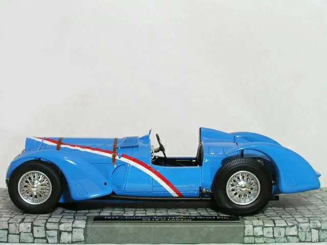 Minichamps 1/18 Delahaye Type 145 V-12 Grand Prix 1937 blu francese pressofuso - Immagine 3 di 3
