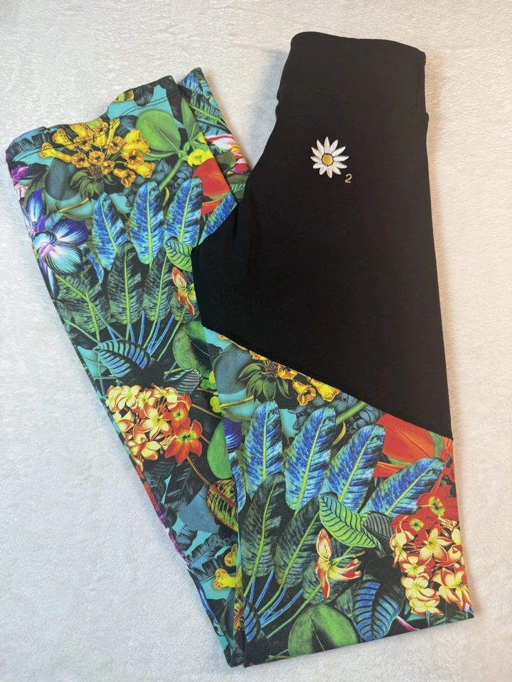 Женские расклешенные брюки Margarita Supplex без застежек для йоги размер 2 черные разноцветные! - Изображение 3 из 4