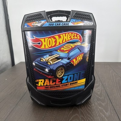 Hot Wheels 100 Car Case Race Zone -   - 1/64 Scale Vehicles - Black