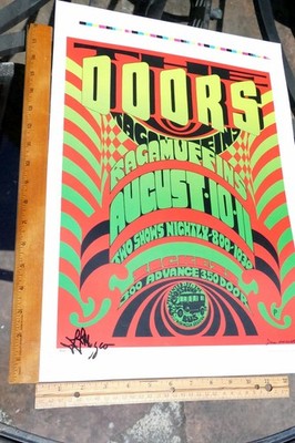 THE DOORS 1967 Crosstown Bus BOSTON CONCERT POSTER Hand Signed AP