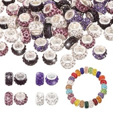 European Large 5mm Hole Beads 100Pcs White/Light Purple/Lavender/Dark Purple