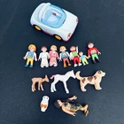14 Vtg Playmobil Geobra Child Children Figures Kids Girls Boys Horse Dog car