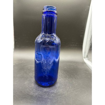 Frank J Villani & Sons Cobalt Blue Glass Bottle Embossed Registered May 8 1888