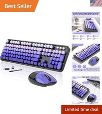 Seamless Connectivity: Wireless Retro Keyboard Silent Mouse - Perfect for Home