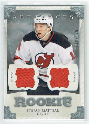 13-14 UD Upper Deck Artifacts  Stefan Matteau  /125  Rookie  Dual Jerseys