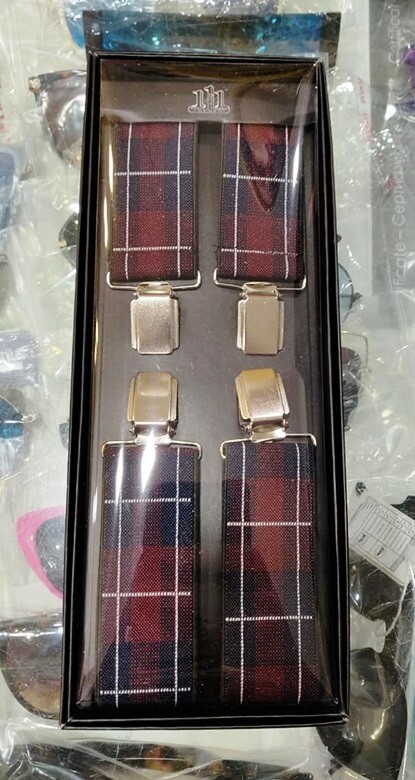 Tirantes Elásticos Hombre Mujer Correa Ajustable Cuadrados Rojos Azules HAC