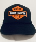 VINTAGE HARLEY DAVIDSON LOGO FOAM ROPE TRUCKER SNAPBACK BIKER HAT NOS DEADSTOCK — photo 1
