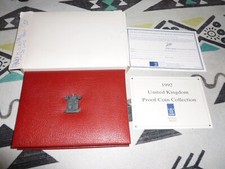 1992 United Kingdom UK Deluxe Proof Coin Set inc Dual Date EEC Fifty Pence 50p