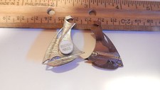 Vintage 1940s  Boston MASS Enamel Sailboat Pi...