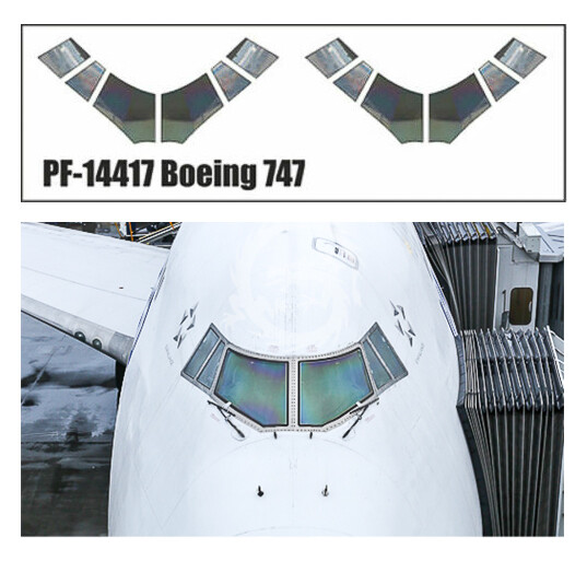 Boeing 747 - cockpit windows - 14417 - Pas-decals 1/144 scale