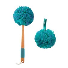 Exfoliating Loofah Back Scrubber Body Sponge w/ Long Handle for Bathroom