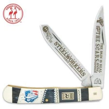 Kissing Crane 2-Blade Steel Worker Trapper Collectible Folding Pocket Knife