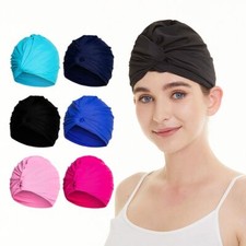 Turban Swimming Hat High Elastic Swimming Pool Caps Bathing Caps For Women Men