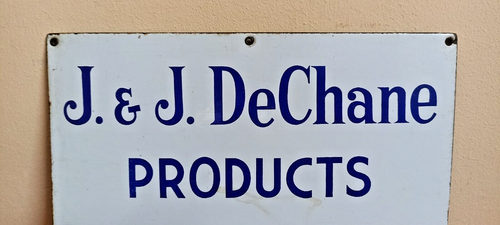 J&J DeChane Medical Antique Vintage Advt Tin Enamel Porcelain Sign Board Old E92 - Picture 2 of 8