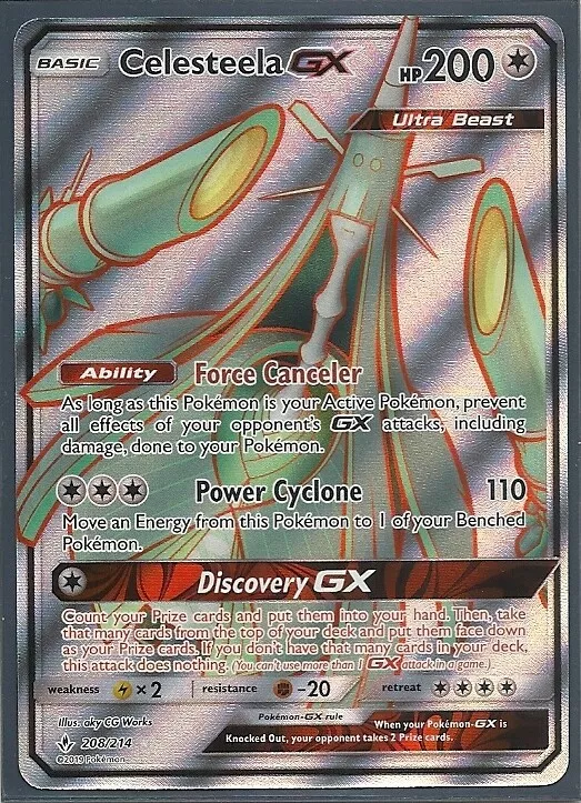 Pokémon Card 2019 - Celesteela GX 163/214 Holo Rare (English version)