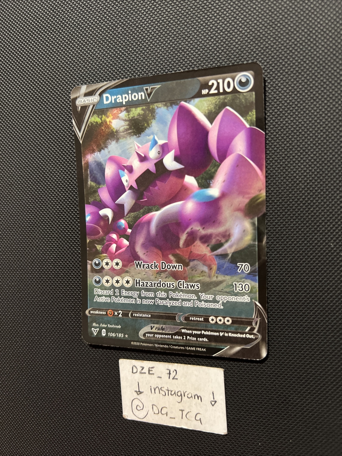 Pokemon Vivid Voltage Drapion V 106/185 Full Art M/NM eBay