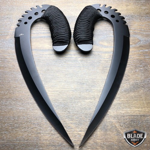 2 PC Chronicles Of Riddick Dagger Saber Claws Fixed Blade Knife w/ Stand NEW Set - Picture 3 of 4