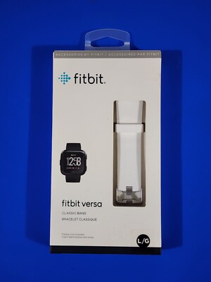 New Fitbit Versa Classic Band FB166ABWTL White Large